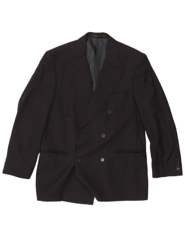 Marks & Spencer Mens Double Breasted Blazer Jacket UK 40 Medium Navy Blue
