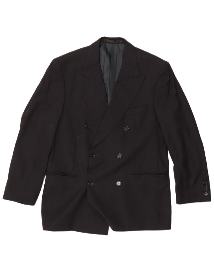 Marks & Spencer Mens Double Breasted Blazer Jacket UK 40 Medium Navy Blue