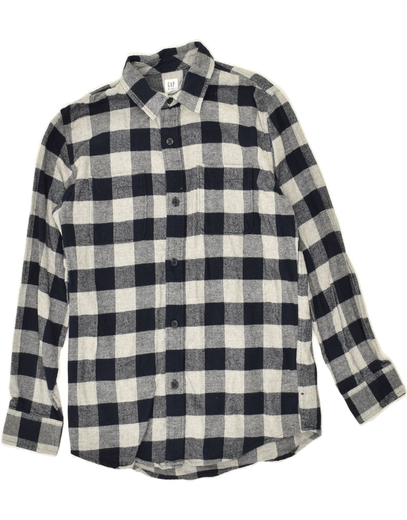 GAP Boys Shirt 12-13 Years 2XL Grey Gingham Cotton | Vintage Gap | Thrift | Second-Hand Gap | Used Clothing | Messina Hembry 