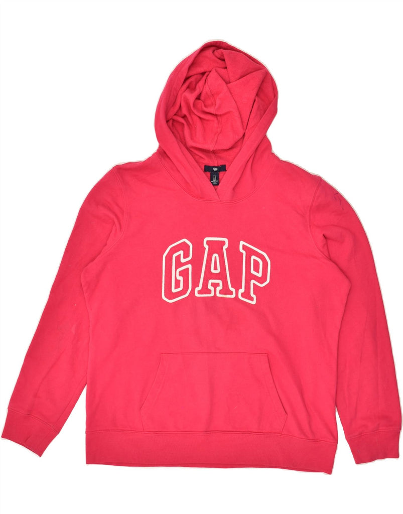 GAP Womens Graphic Hoodie Jumper UK 16 Large Pink Cotton | Vintage Gap | Thrift | Second-Hand Gap | Used Clothing | Messina Hembry 