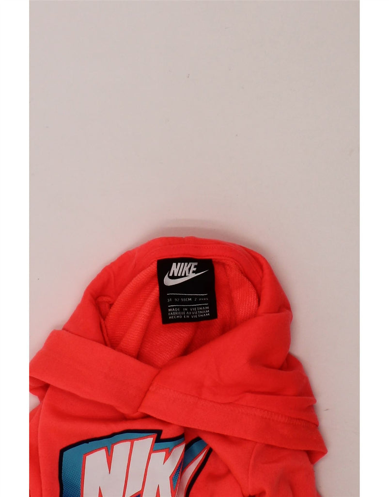 NIKE Girls Graphic Hoodie Jumper 2-3 Years Pink Vintage Nike and Second-Hand Nike from Messina Hembry 
