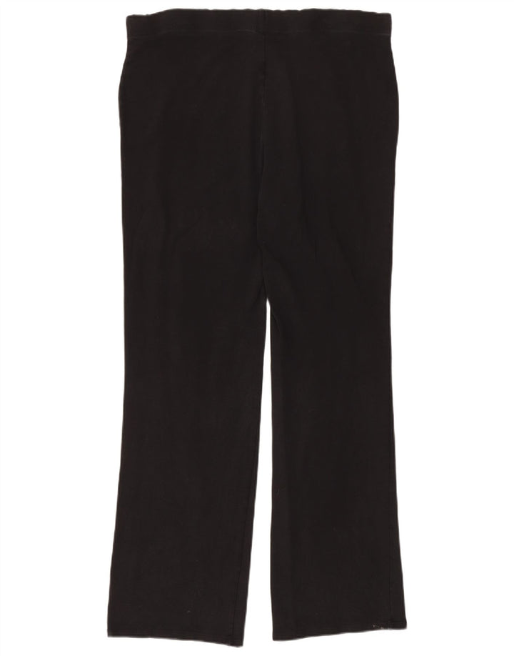 Marks & Spencer Womens Tracksuit Trousers UK 16 Large Black Cotton