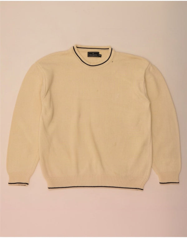 Daniel Hechter Mens Crew Neck Jumper Sweater IT 58 3XL Beige Cotton