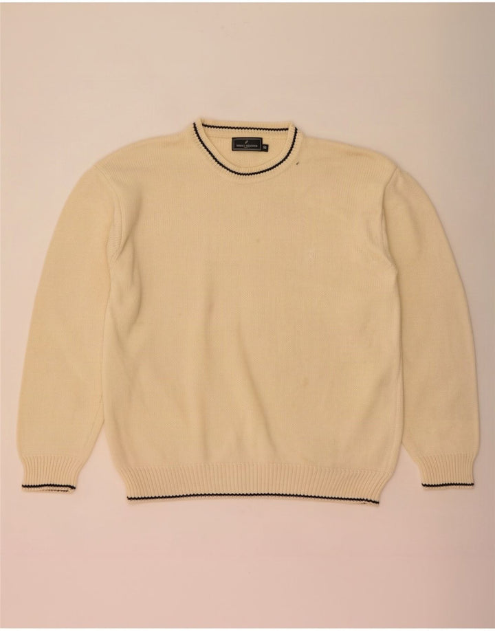 Daniel Hechter Mens Crew Neck Jumper Sweater IT 58 3XL Beige Cotton