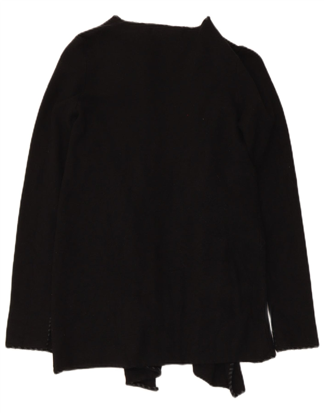 Zara Womens Asymmetric Open Cardigan Sweater UK 10 Small Black Polyester