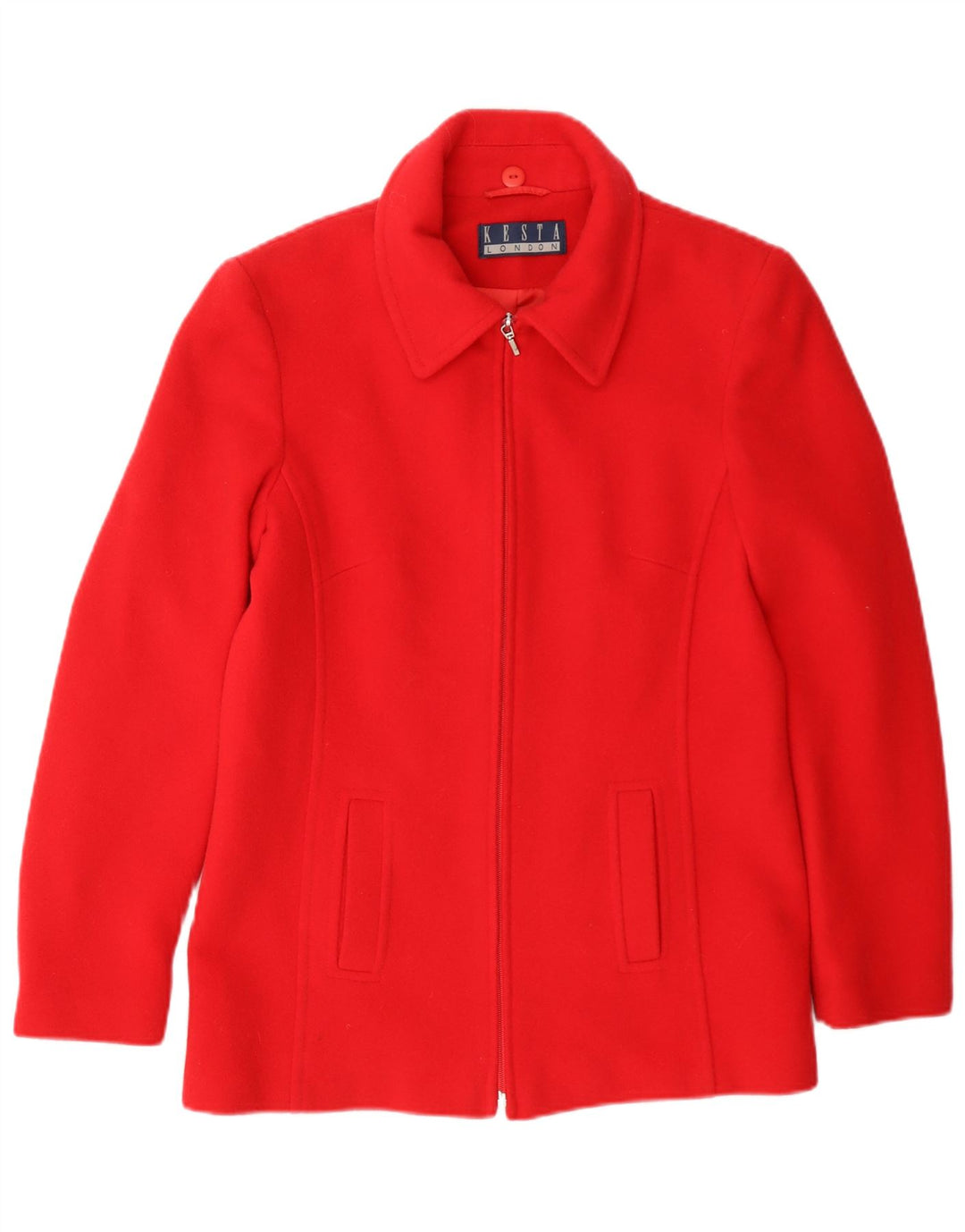 Kesta London Womens Full Zip Blazer Jacket UK 10 Small Red Wool
