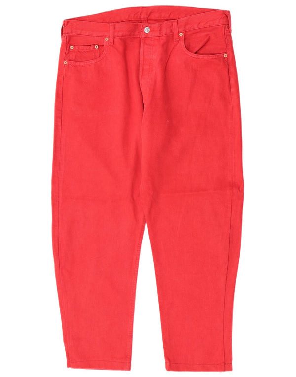 Levi's Mens 501 Cropped Slim Jeans W38 L26 Red