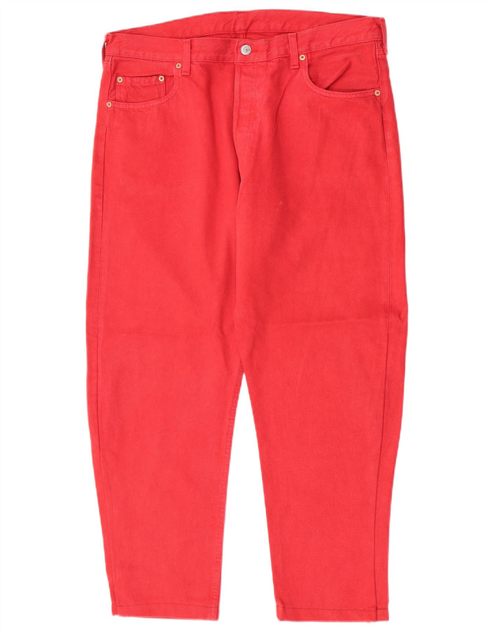 Levi's Mens 501 Cropped Slim Jeans W38 L26 Red