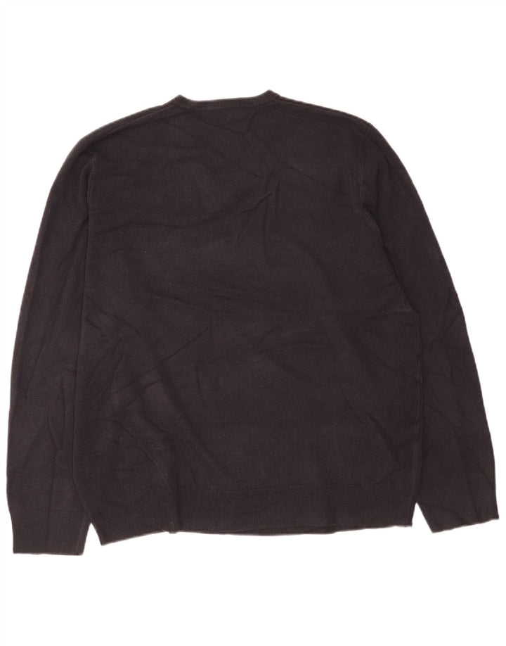 Marks & Spencer Mens Blue Harbour V-Neck Jumper Sweater XL Navy Blue