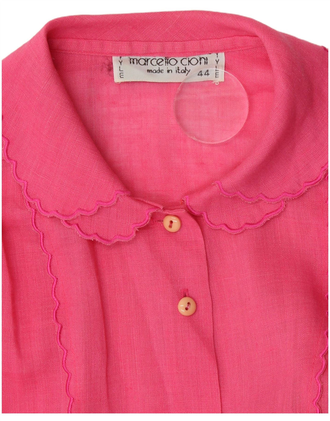 VINTAGE Womens Short Sleeve Shirt Blouse IT 44 Medium Pink