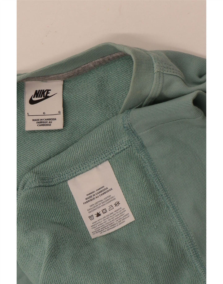 NIKE Mens Sweatshirt Jumper Large Blue Cotton