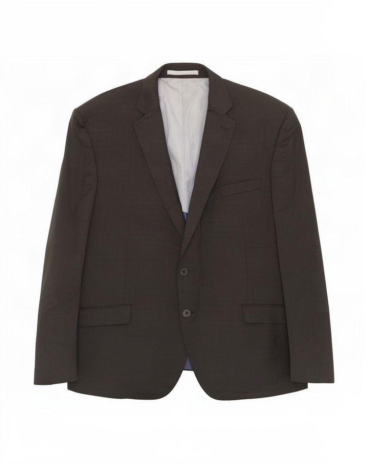 Marks & Spencer Mens 2 Button Regular Fit Blazer Jacket UK 46 XL Grey Wool