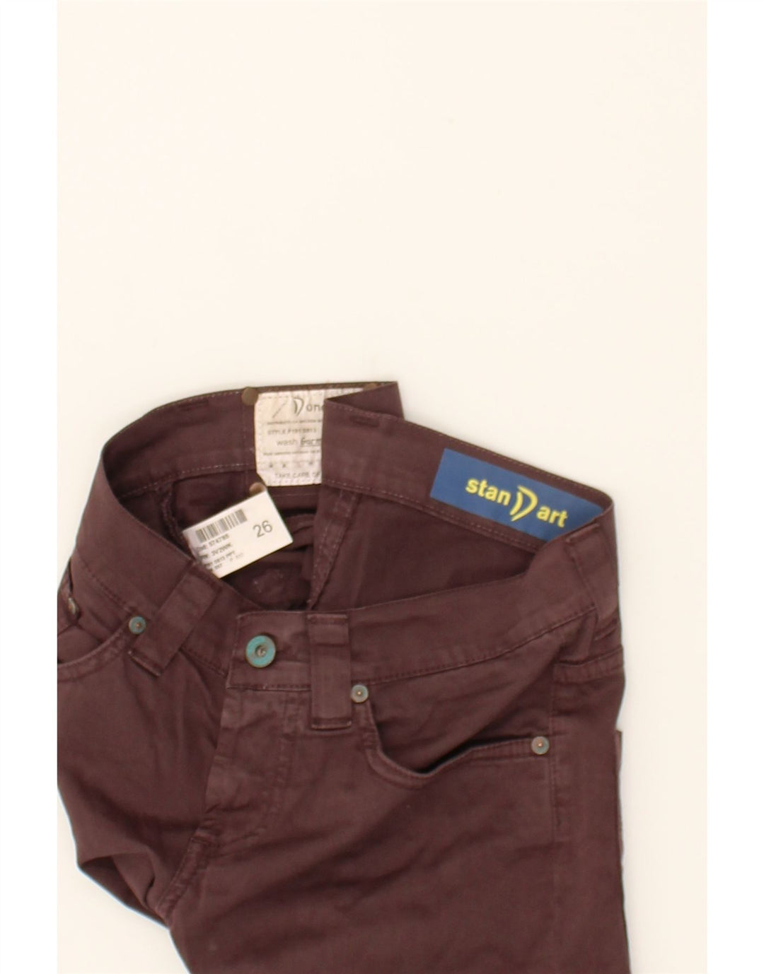 DONDUP Womens Slim Cropped Trousers W26 L26 Brown Cotton Vintage Dondup and Second-Hand Dondup from Messina Hembry 