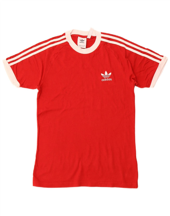 ADIDAS Mens T-Shirt Top XS Red Cotton