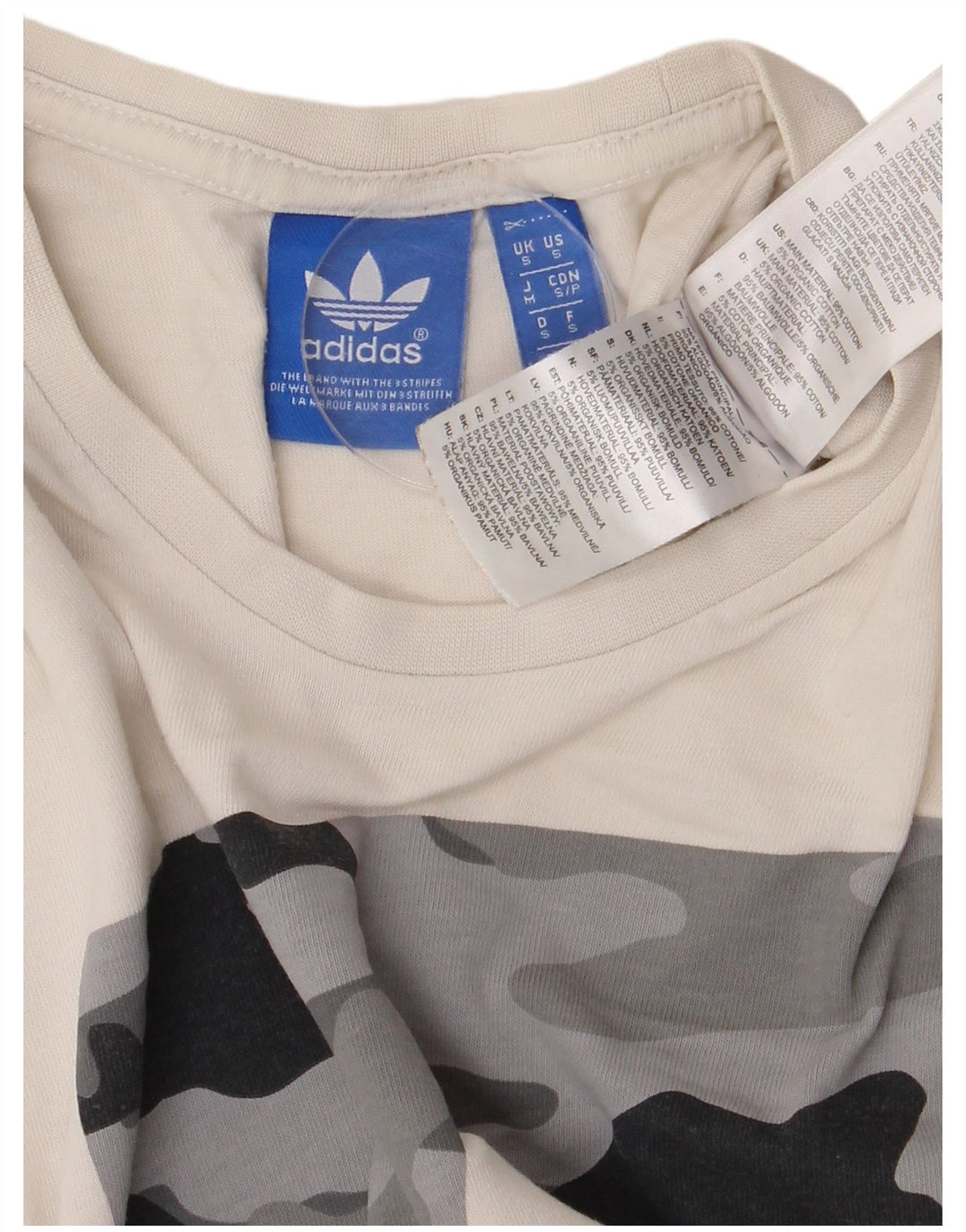 Adidas Mens Graphic T-Shirt Top Small White Cotton