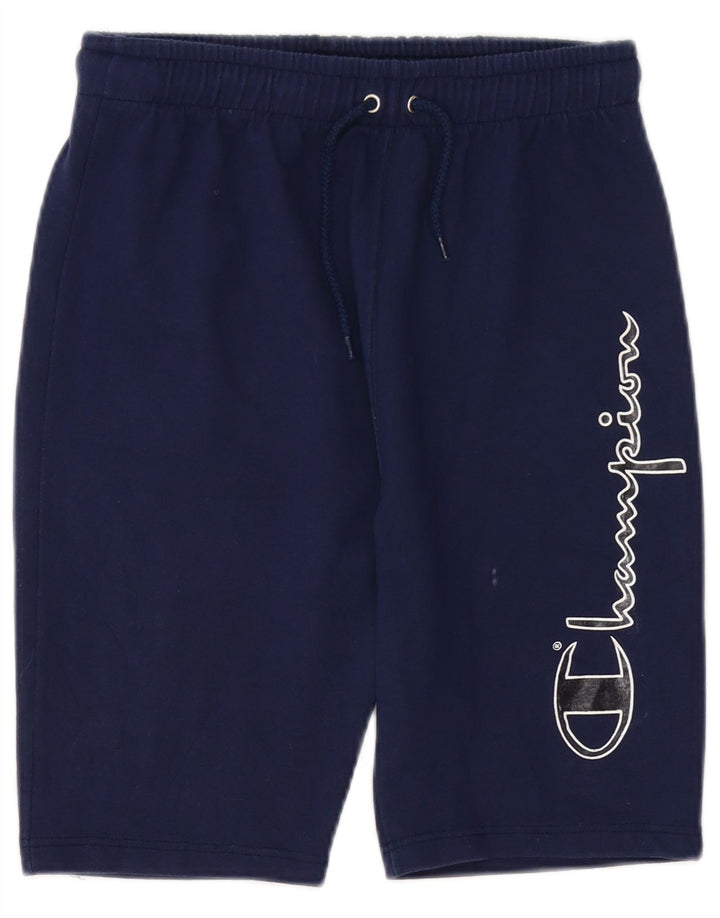 Champion Mens Graphic Sport Shorts Medium  Navy Blue Cotton