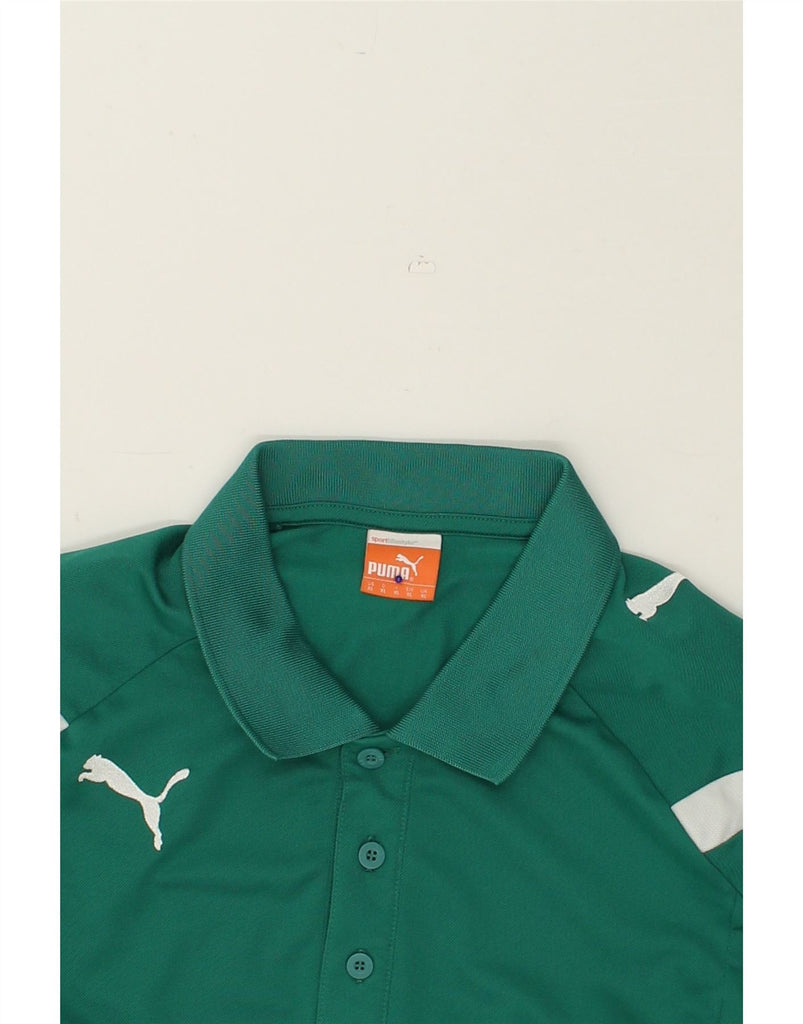 PUMA Mens Polo Shirt XL Green Colourblock | Vintage Puma | Thrift | Second-Hand Puma | Used Clothing | Messina Hembry 