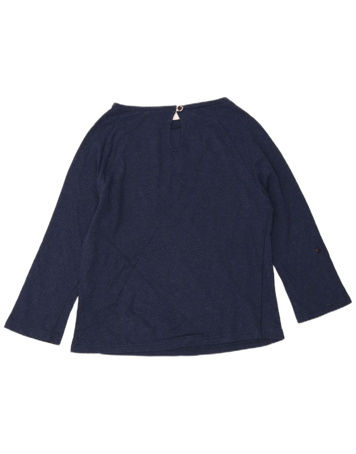 WOOLRICH Womens Top Long Sleeve UK 16 Large Navy Blue