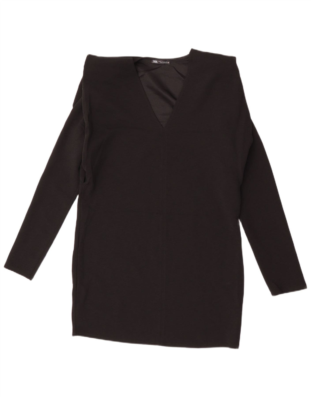 Zara Womens Long Sleeve Shift Dress UK 14 Medium Black
