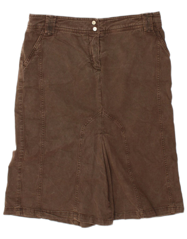 Trussardi Womens Denim Skirt IT 42 Medium W30 Brown Cotton