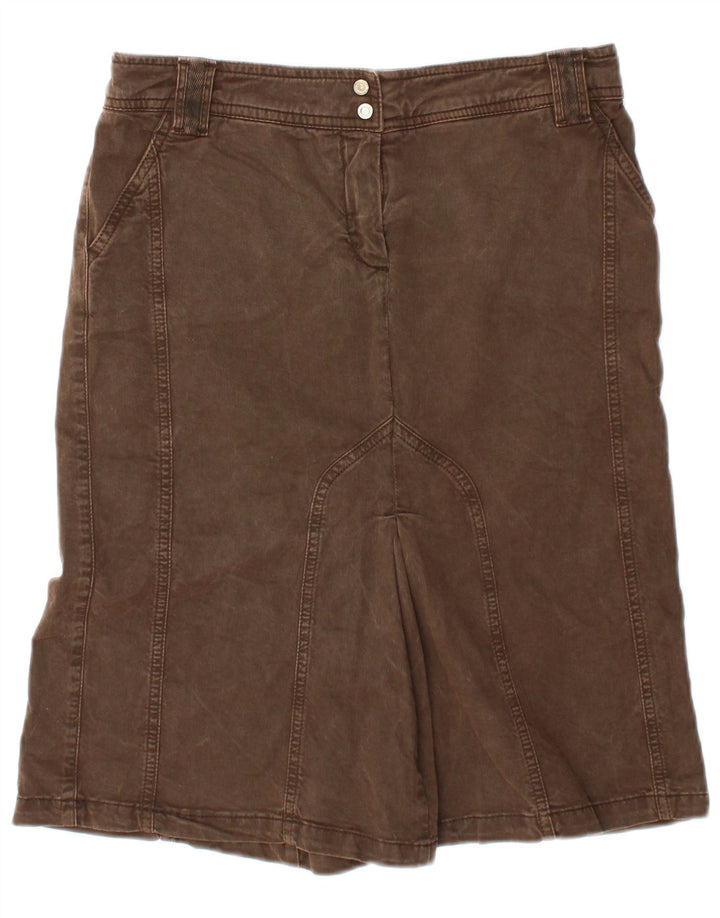 Trussardi Womens Denim Skirt IT 42 Medium W30 Brown Cotton