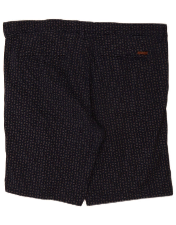 Jack & Jones Mens Chino Shorts XL W38 Navy Blue Spotted Cotton