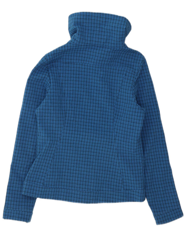 The North Face Womens Windbreaker Jacket UK 10 Small Blue Check Polyester