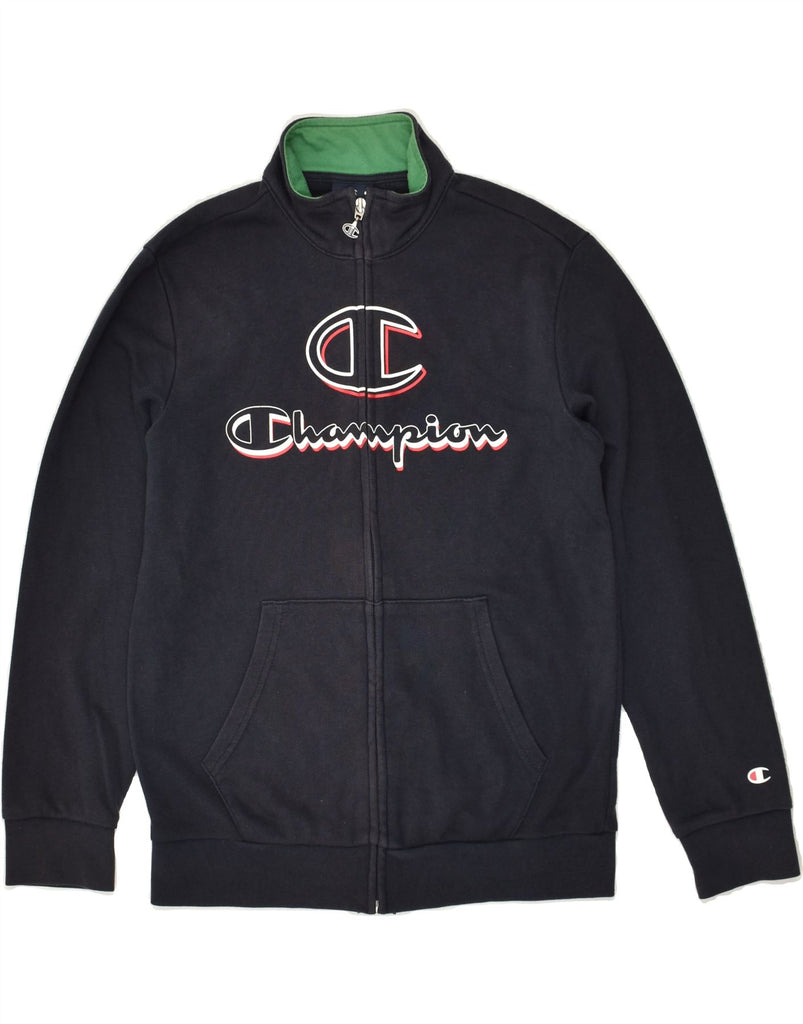 CHAMPION Boys Graphic Tracksuit Top Jacket 11-12 Years Large Navy Blue | Vintage Champion | Thrift | Second-Hand Champion | Used Clothing | Messina Hembry 