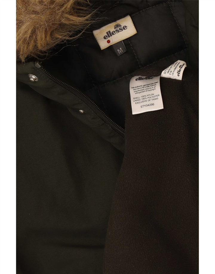 Ellesse Mens Hooded Parka Jacket UK 38 Medium Khaki Nylon