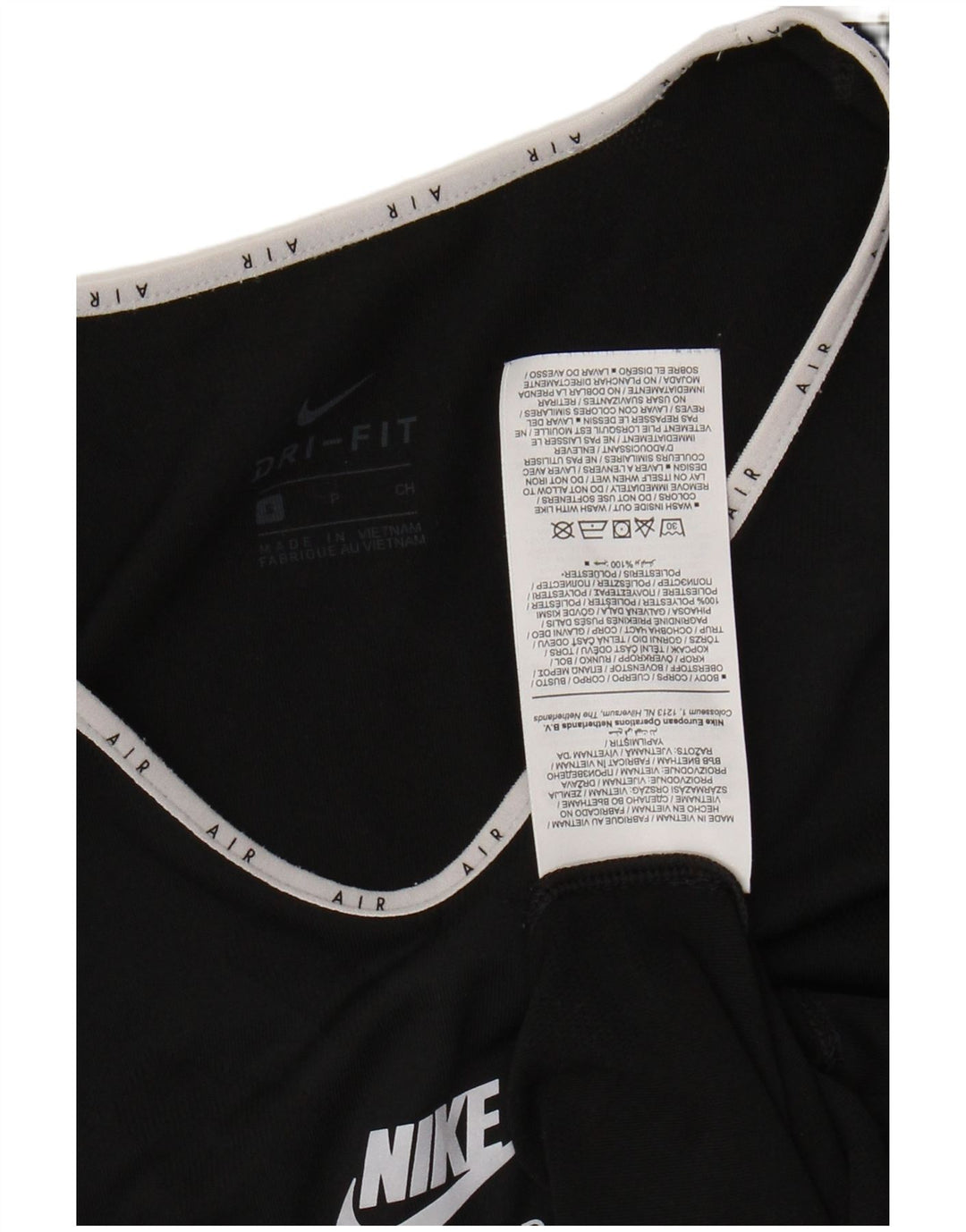 NIKE Womens Dri Fit Graphic T-Shirt Top UK 10 Small Black Polyester