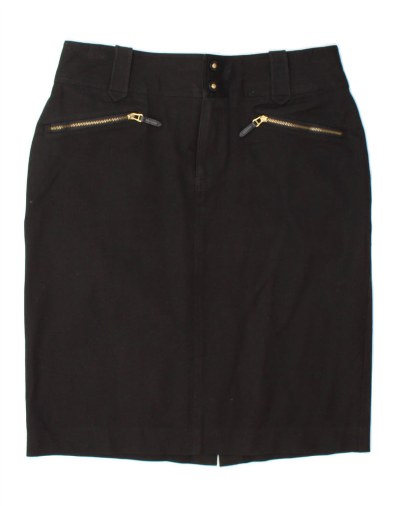 RALPH LAUREN Womens Pencil Skirt US 8 Medium W30 Black Cotton Vintage Ralph Lauren and Second-Hand Ralph Lauren from Messina Hembry 