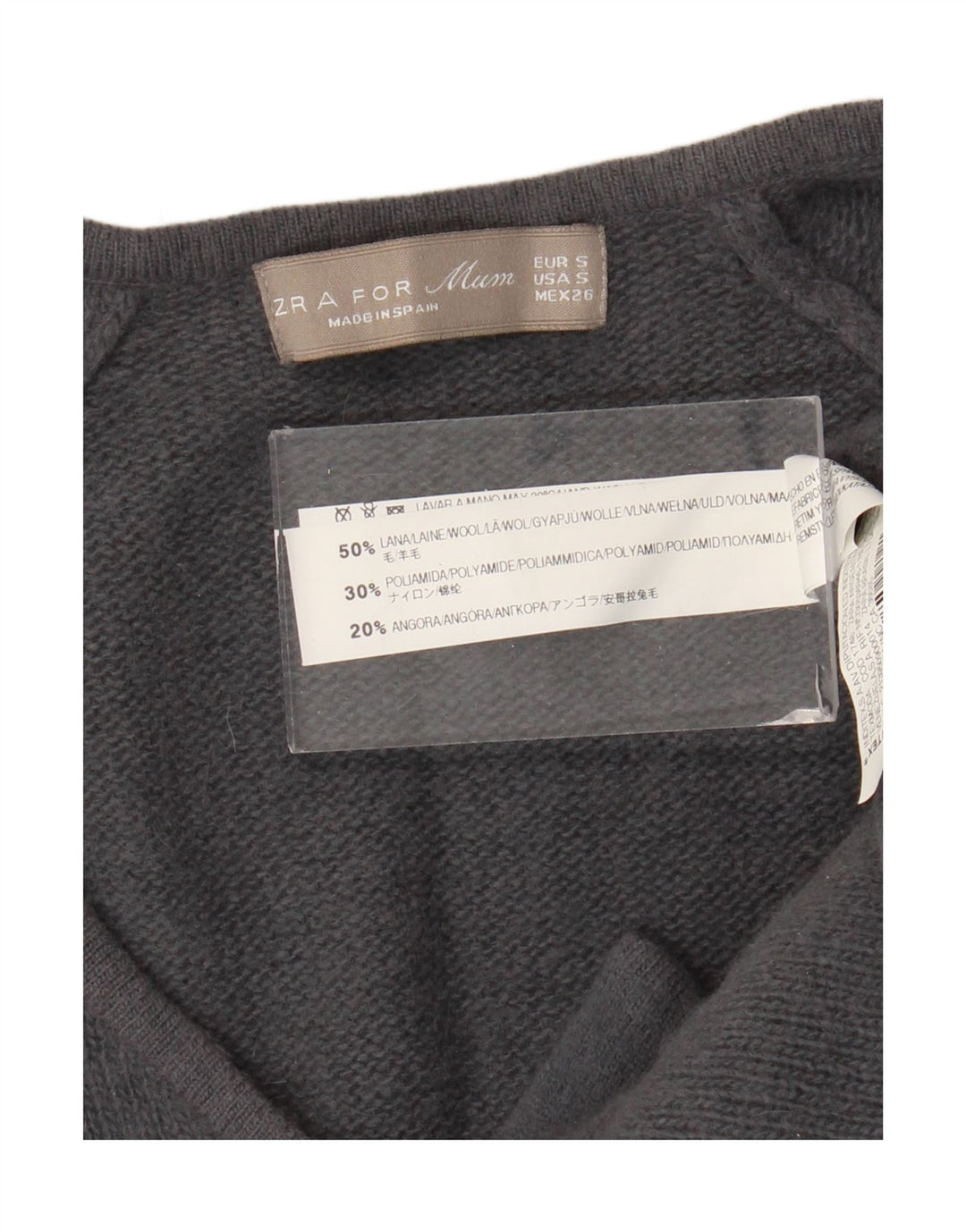 Zara Womens Front Tie Jumper Dress UK 8 Small Grey Wool