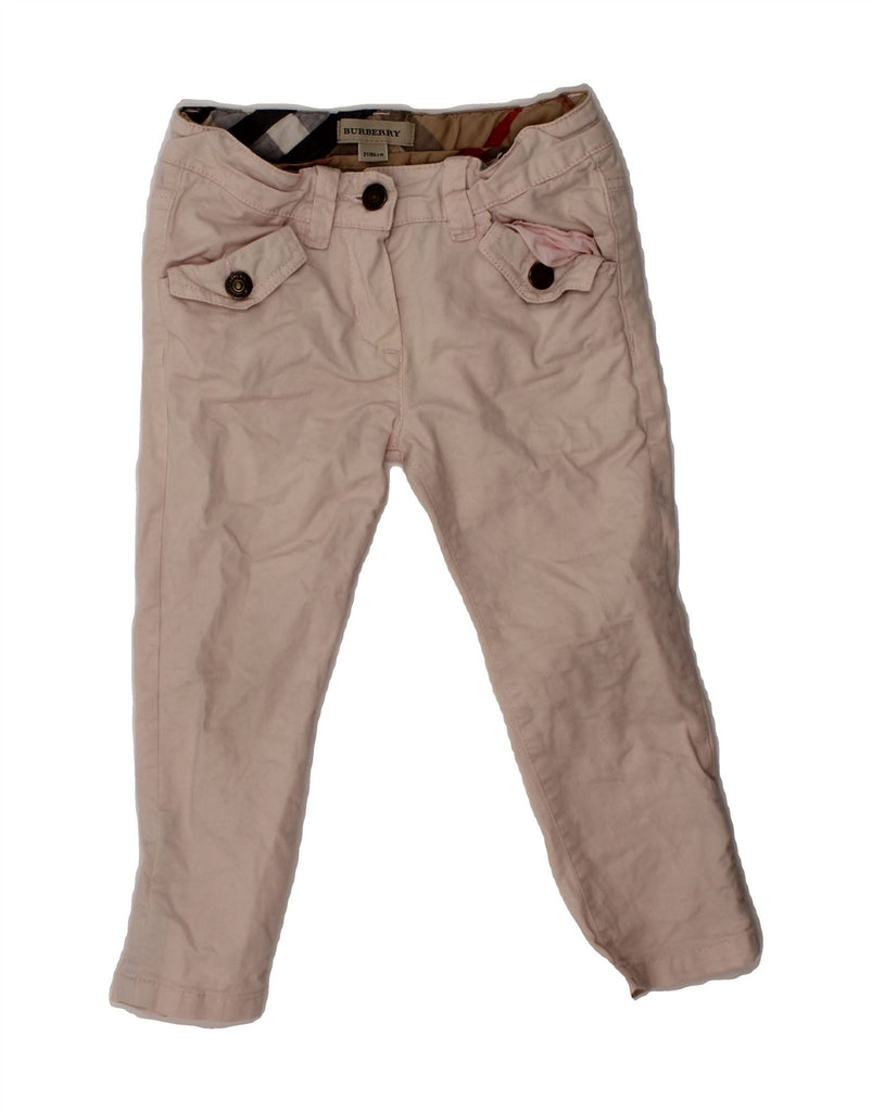BURBERRY Baby Girls Slim Casual Trousers 18-24 Months W18 L12 Pink Cotton Vintage Burberry and Second-Hand Burberry from Messina Hembry 