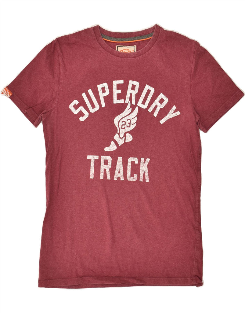 SUPERDRY Mens Graphic T-Shirt Top Small Burgundy Cotton | Vintage Superdry | Thrift | Second-Hand Superdry | Used Clothing | Messina Hembry 