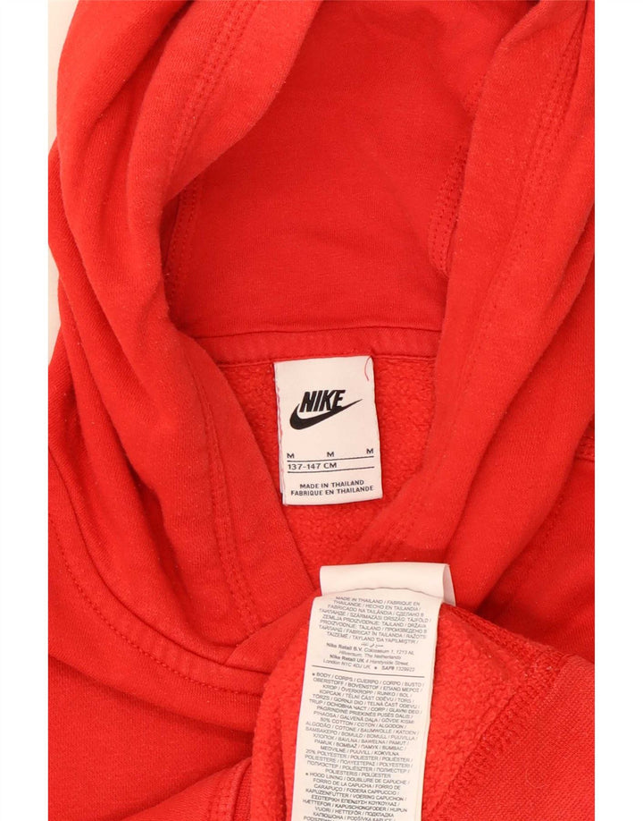 Nike Boys Hoodie Jumper 10-11 Years Medium Red Cotton
