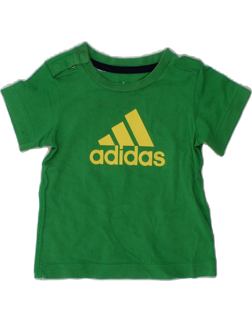 ADIDAS Baby Boys Graphic T-Shirt Top 6-9 Months Green Cotton Vintage Adidas and Second-Hand Adidas from Messina Hembry 