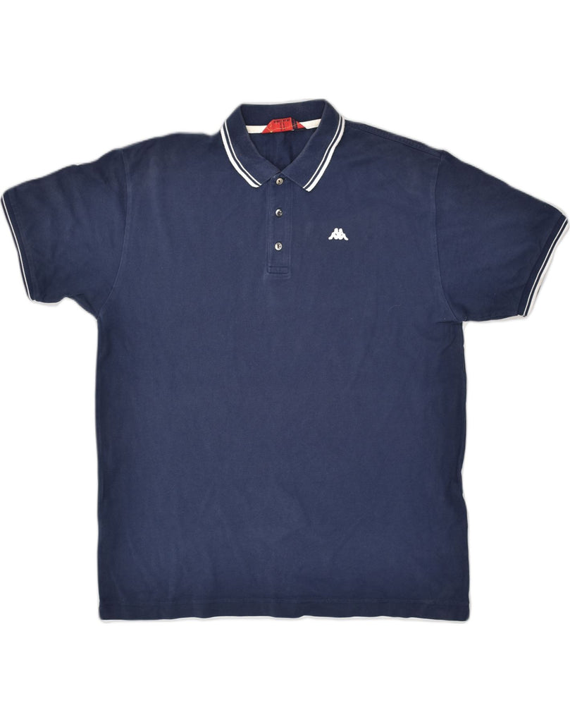 KAPPA Mens Polo Shirt 2XL Navy Blue Cotton | Vintage Kappa | Thrift | Second-Hand Kappa | Used Clothing | Messina Hembry 