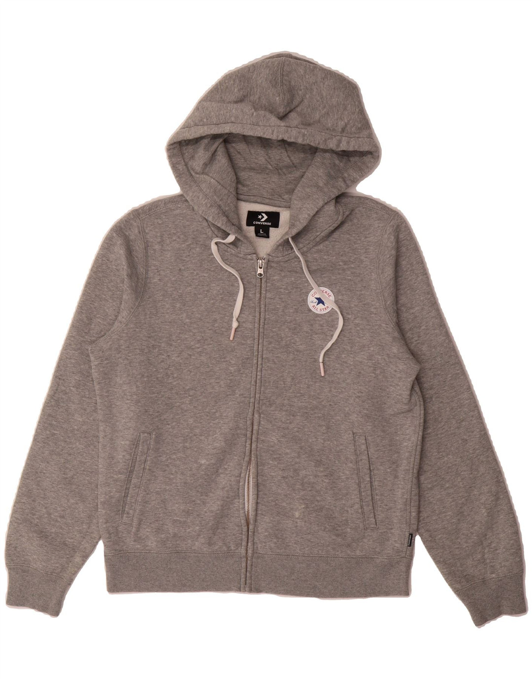 CONVERSE Womens Zip Hoodie Sweater UK 16 Large Grey Cotton Vintage Converse and Second-Hand Converse from Messina Hembry 