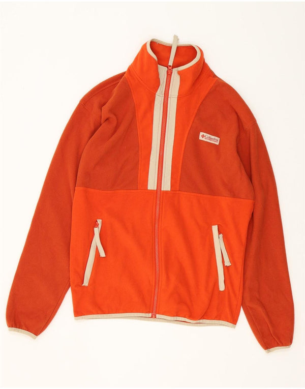 COLUMBIA Mens Fleece Jacket UK 38 Medium Orange Polyester