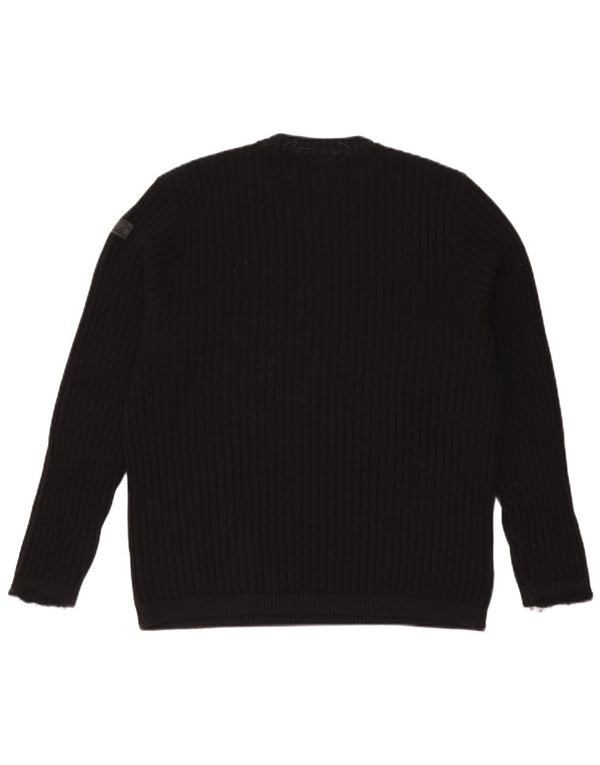 Paul & Shark Mens Yachting V-Neck Jumper Sweater XL Black Virgin Wool