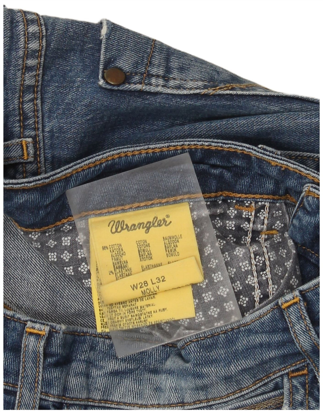 Wrangler Womens Molly Slim Jeans W28 L32 Blue Cotton