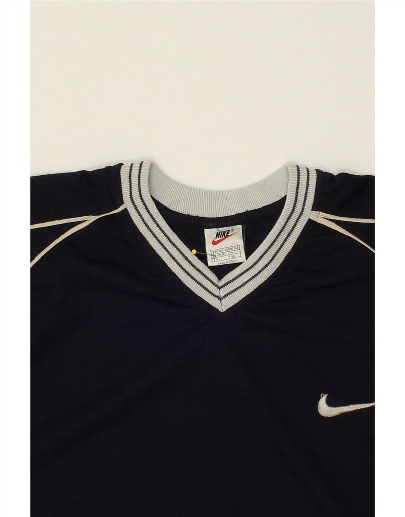 NIKE Mens T-Shirt Top 2XL Navy Blue Cotton | Vintage Nike | Thrift | Second-Hand Nike | Used Clothing | Messina Hembry 