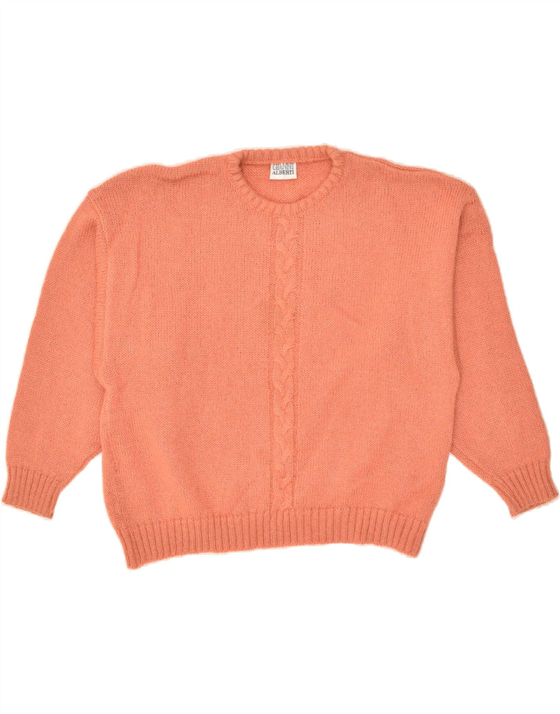 GIANNI ALBERTI Womens Crew Neck Jumper Sweater IT 48 XL Orange | Vintage Gianni Alberti | Thrift | Second-Hand Gianni Alberti | Used Clothing | Messina Hembry 