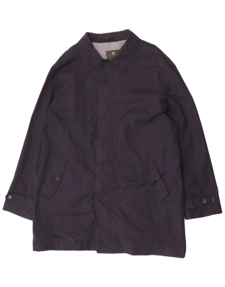 Marks & Spencer Mens Tailored Fit Overcoat UK 44 2XL Navy Blue