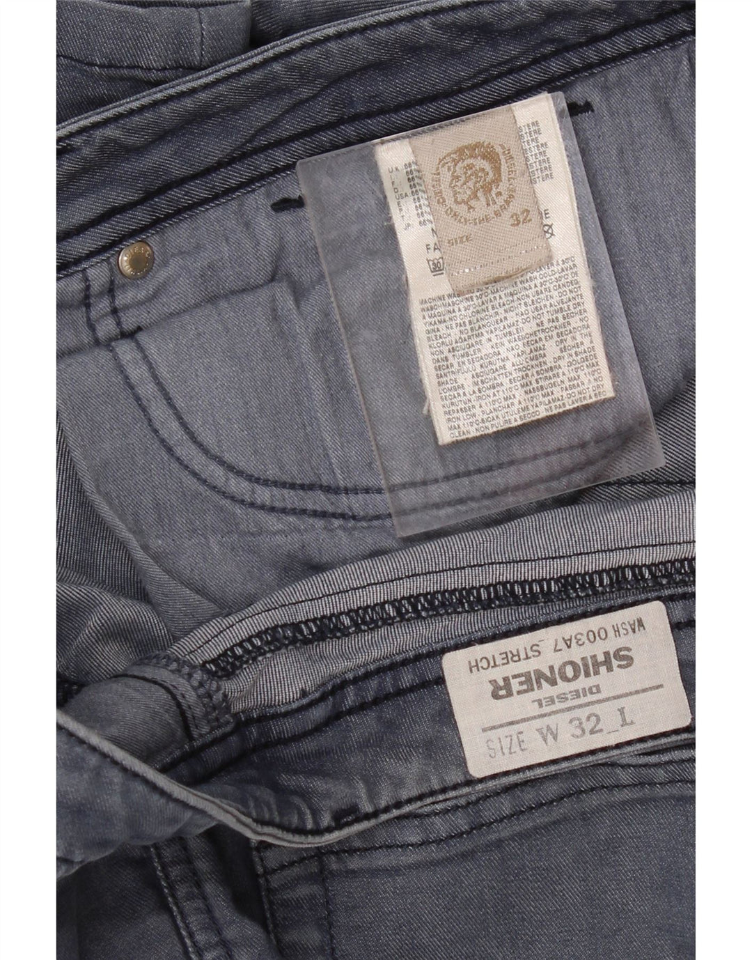 DIESEL Mens Shioner Slim Jeans W32 L29 Blue Cotton