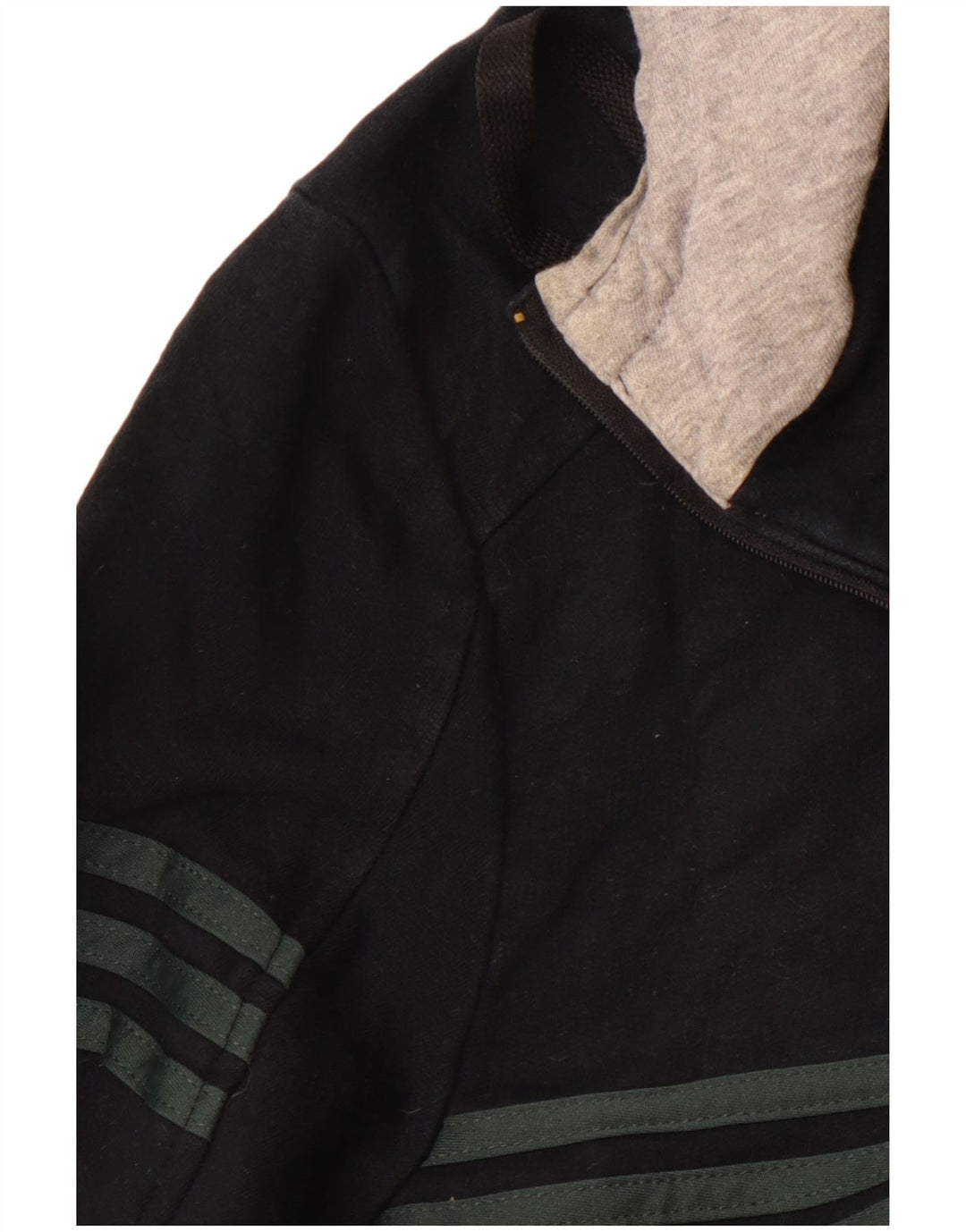 ADIDAS Mens Graphic Zip Neck Hoodie Jumper UK 40/42 Medium Navy Blue