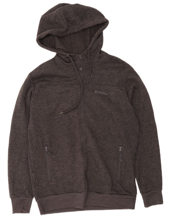 Mountain Warehouse Mens Zip Hoodie Sweater Large Grey Flecked Polyester