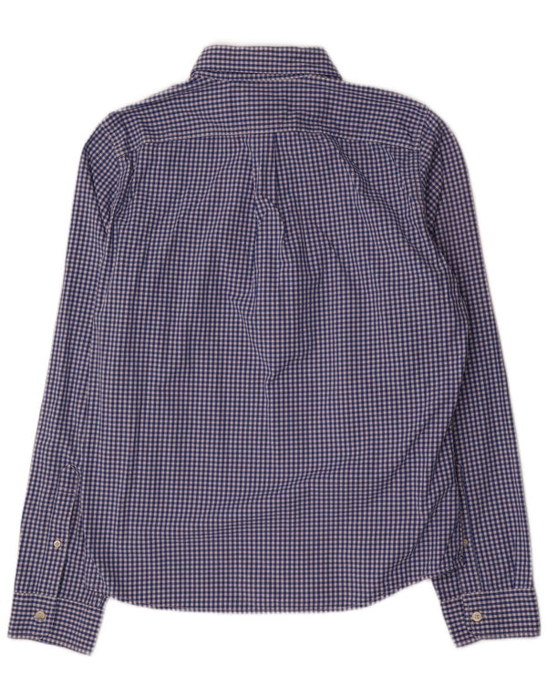 Abercrombie & Fitch Mens Muscle Bomber Jacket XL Blue Gingham Cotton