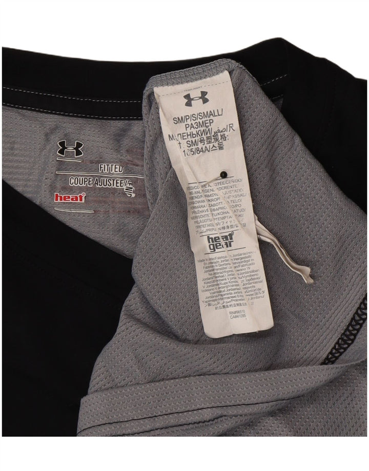 Under Armour Mens Heat Gear Vest Top Small Black Colourblock Polyester