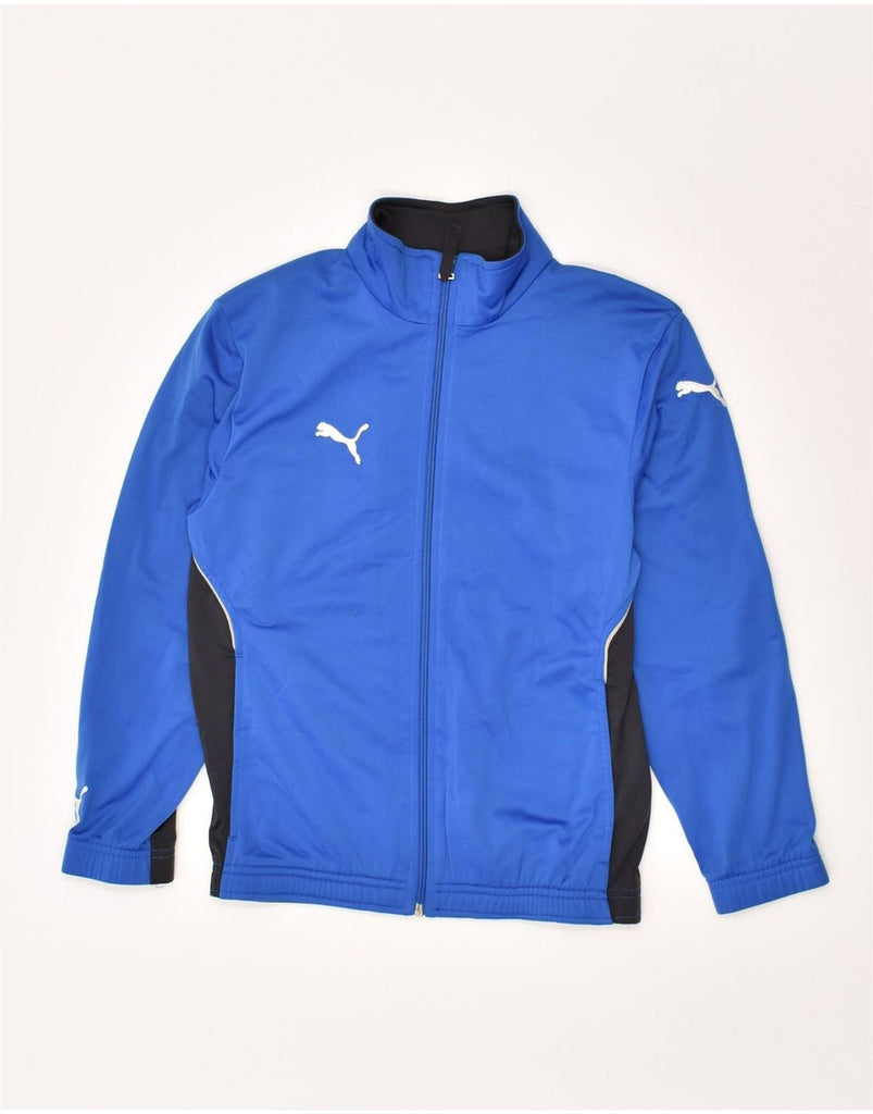 PUMA Boys Tracksuit Top Jacket 11-12 Years Blue Colourblock Polyester | Vintage Puma | Thrift | Second-Hand Puma | Used Clothing | Messina Hembry 